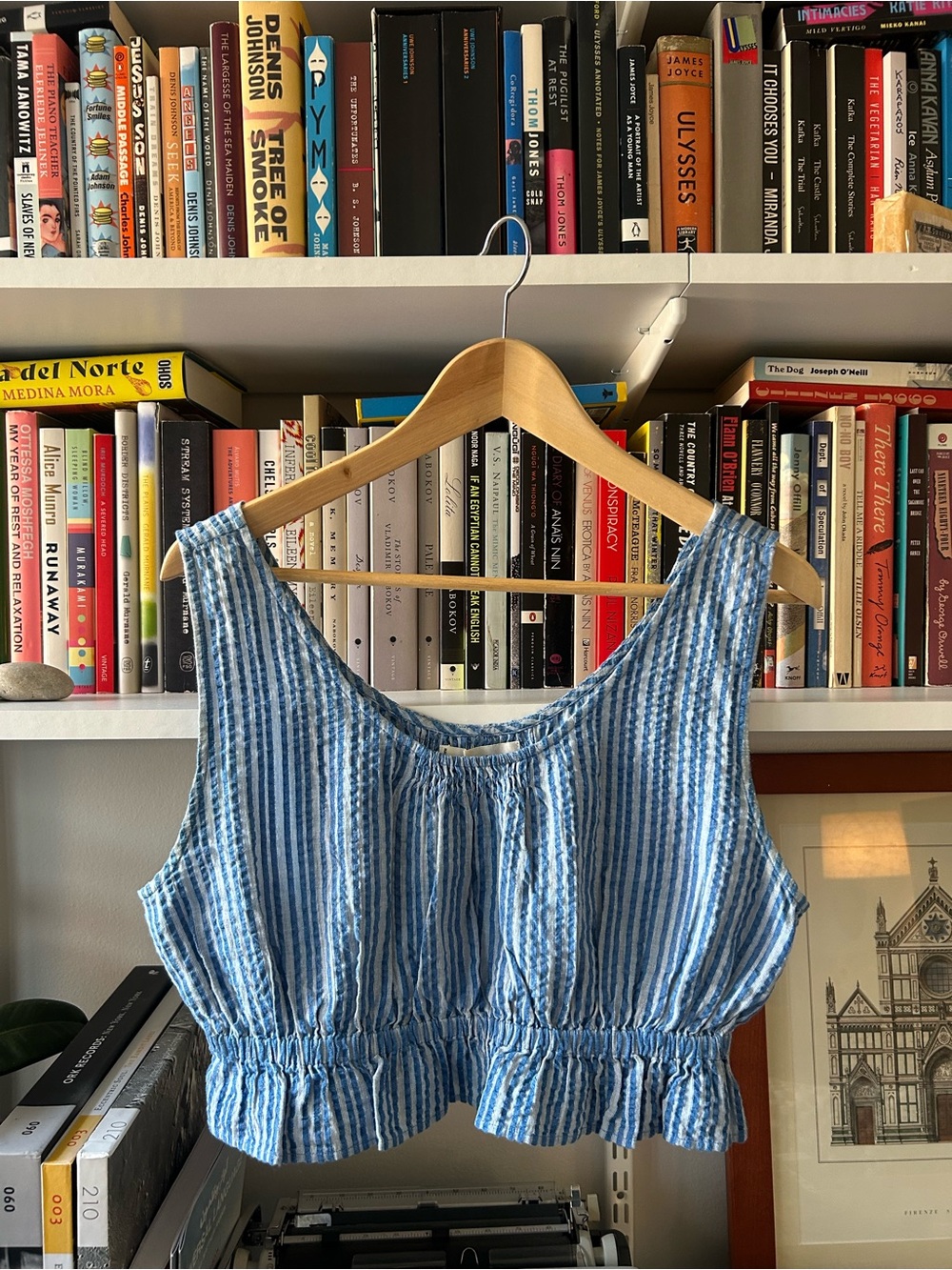 Apiece Apart striped crew neck crop top